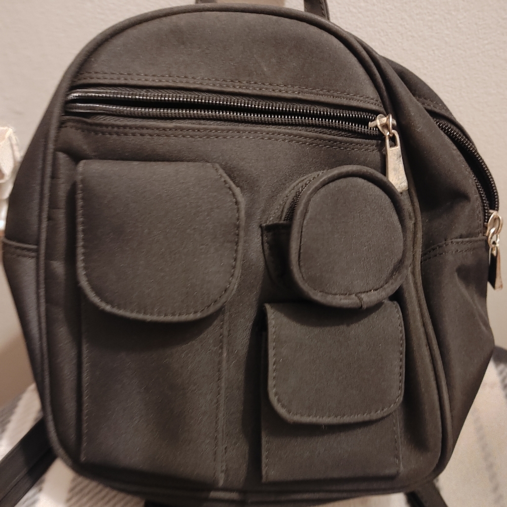 Black mini backpack purse